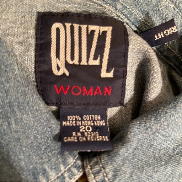 Quizz Womens Denim Jean Embroidered Teddy Bears Button Up Shirt Size 20 - Picture 3 of 7